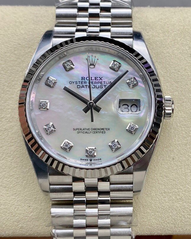 Rolex Datejust Super Clone 36mm Mother of Pearl – White Dial 116244
