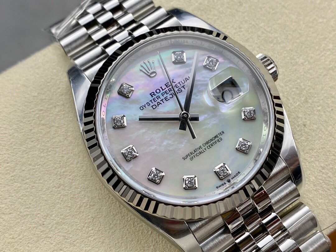 Rolex Datejust Super Clone 36mm Mother of Pearl – White Dial 116244
