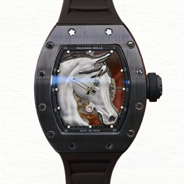 Richard Mille RM52-02 Mechanical Men Watch Stainless Steel Rubber Band