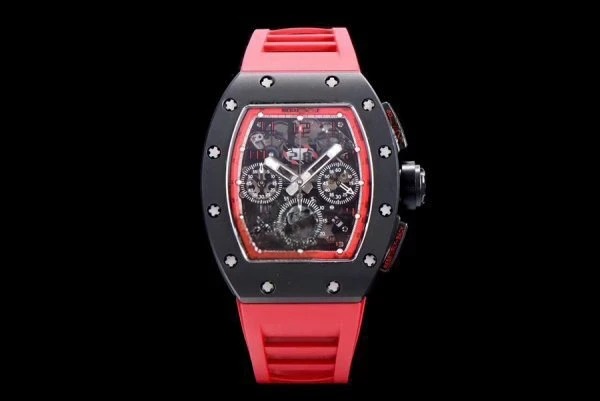 Richard Mille Replica RM 011 Red Rubber Strap