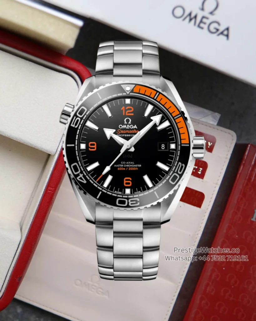 Omega Seamaster Planet Ocean Super Clone Replica Watch Black Dial Metal Bracelet