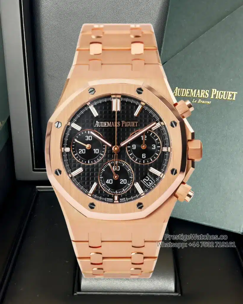 Ap Royal Oak Super Clone Chrono Rose Gold Black Dial 4401 Movement