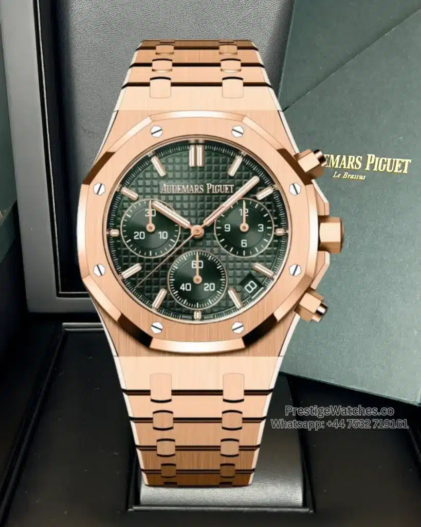 Audemars Piguet Royal Oak Super Clone Chronograph Ref.26240 Rose Gold Green Dial APS