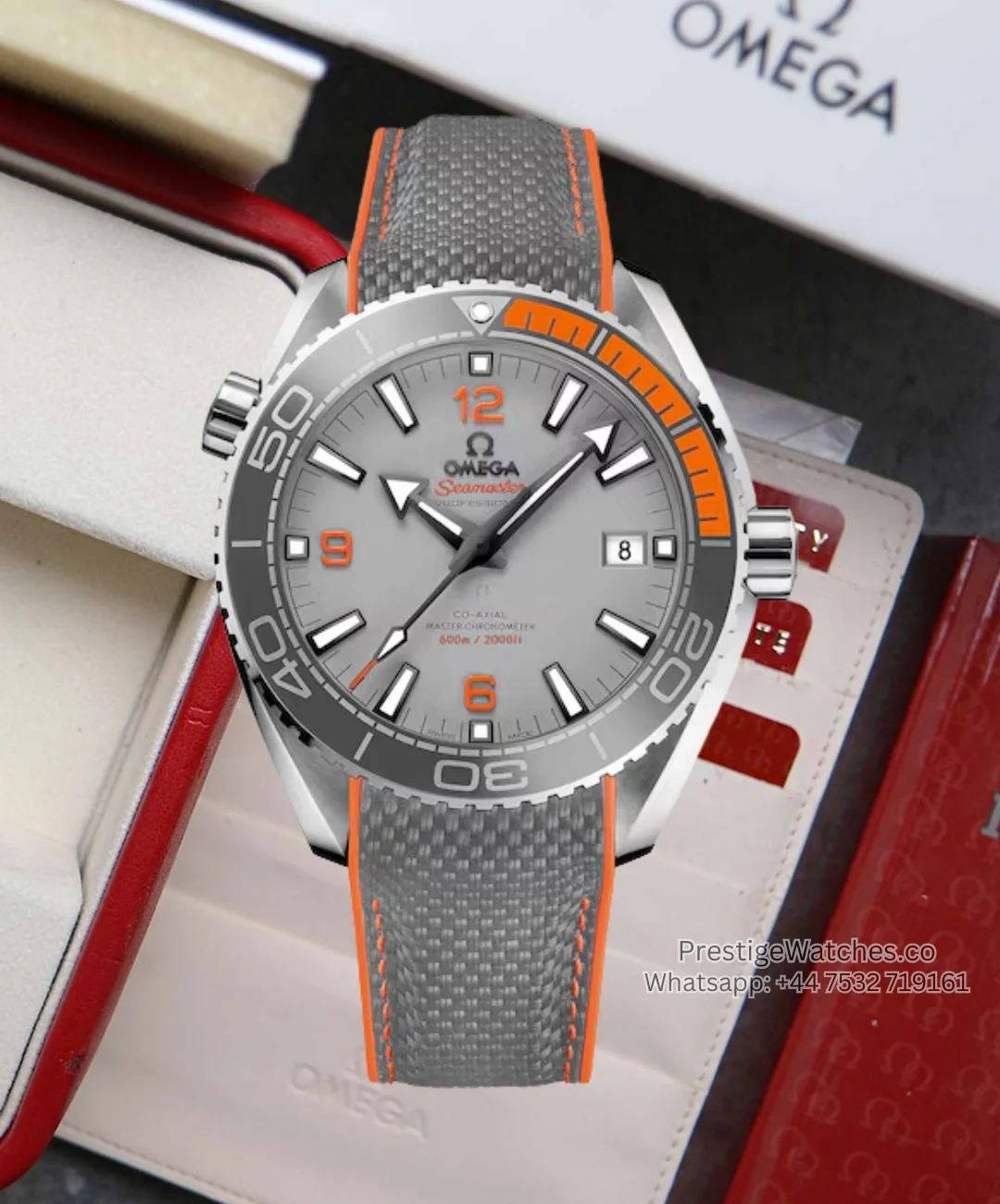 Omega Seamaster Planet Ocean Chronograph Super Clone Titanium Grey Rubber Strap