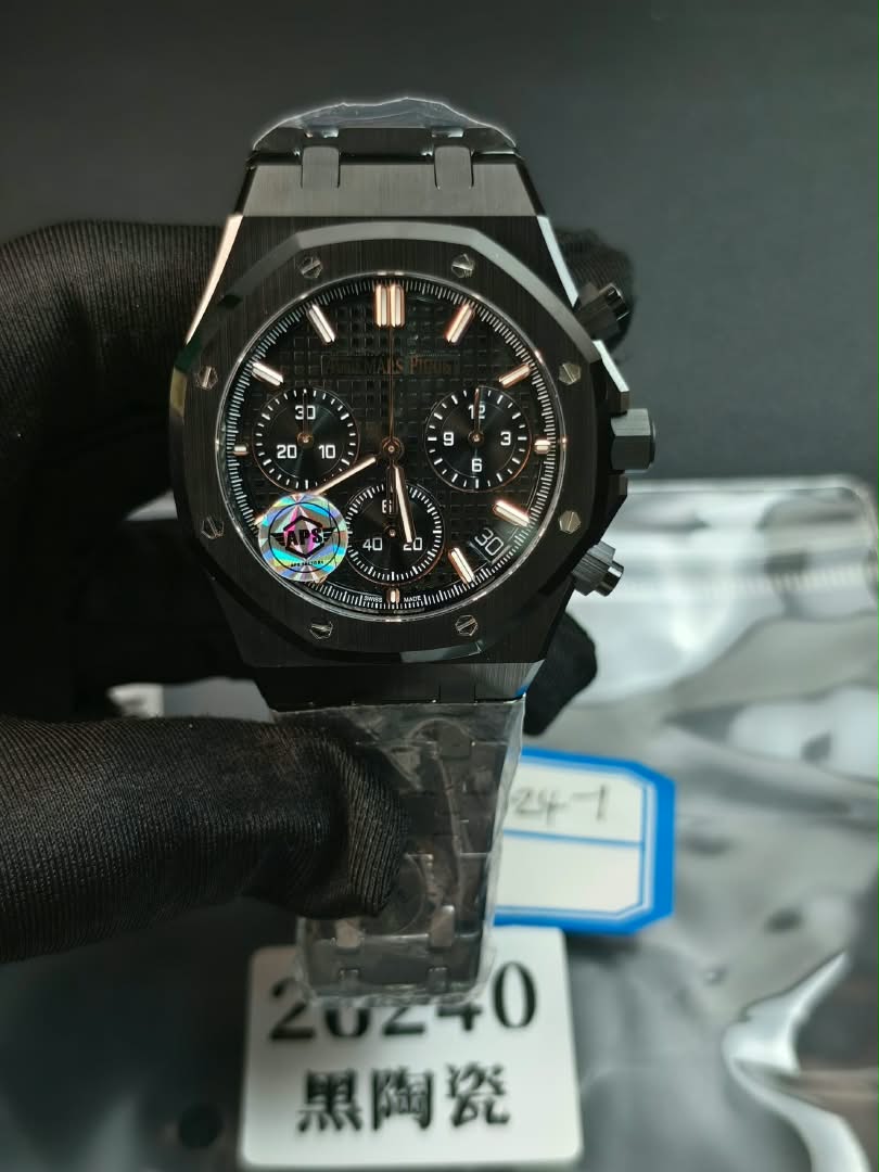 Audemars Piguet Royal Oak Super Clone Chronograph Stainless Steel Black Dial APS 4401 Movement
