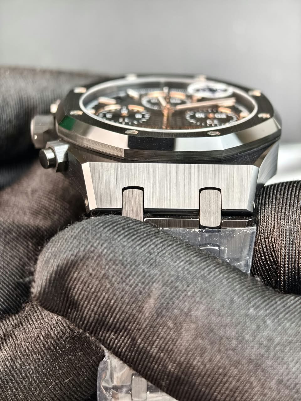 Audemars Piguet Royal Oak Super Clone Chronograph Stainless Steel Black Dial APS 4401 Movement