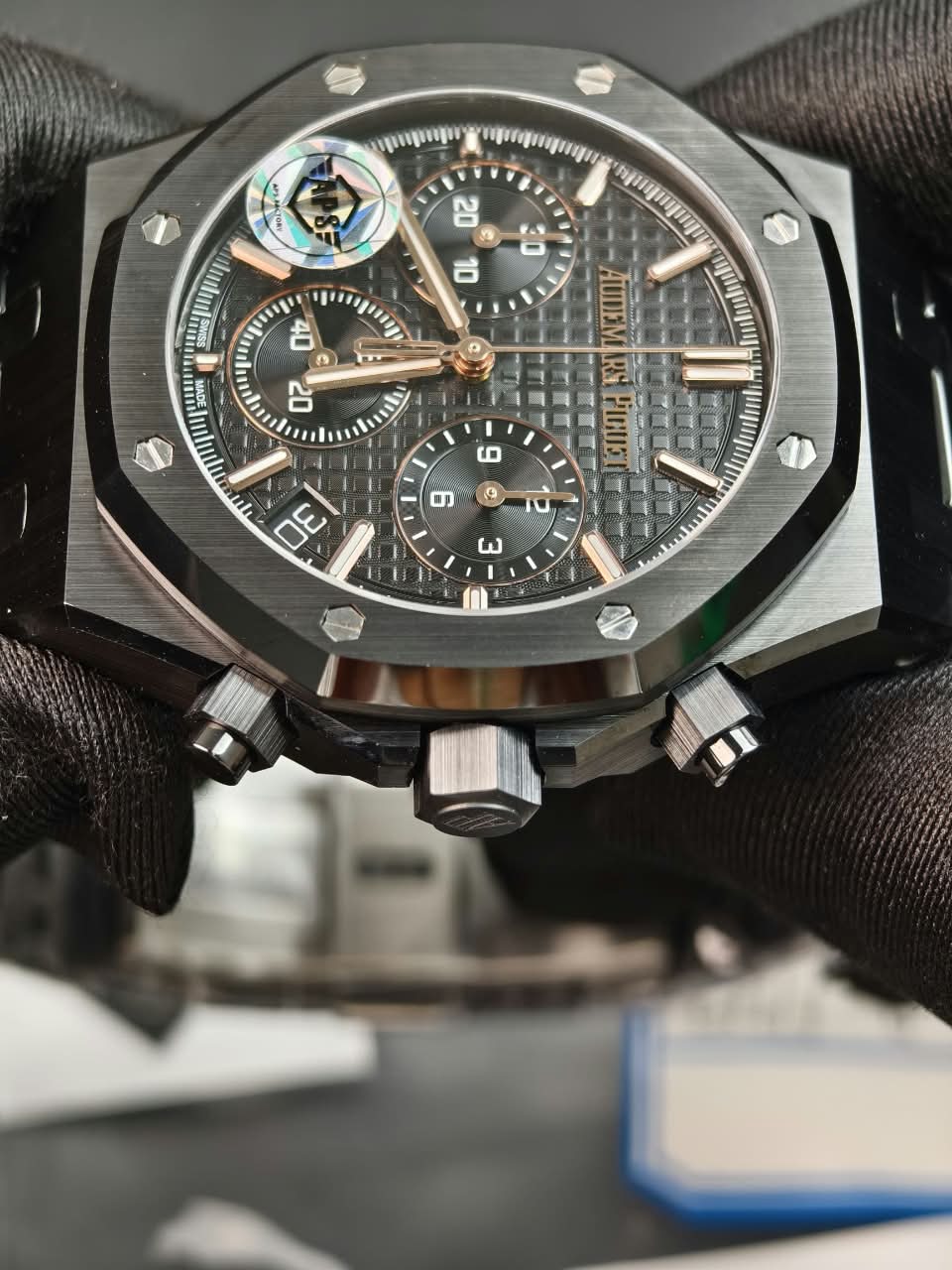 Audemars Piguet Royal Oak Super Clone Chronograph Stainless Steel Black Dial APS 4401 Movement