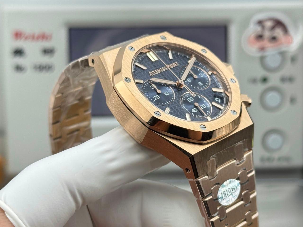 Audemars Piguet Royal Oak Super Clone Chronograph Rose Gold Blue Dial 26240