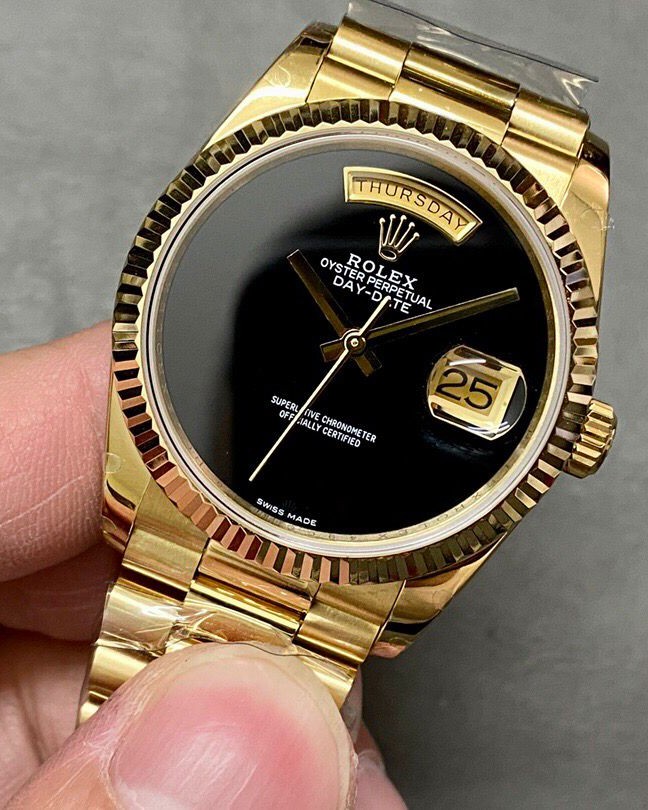 Rolex DayDate 36mm Super Clone Black Dial 18038